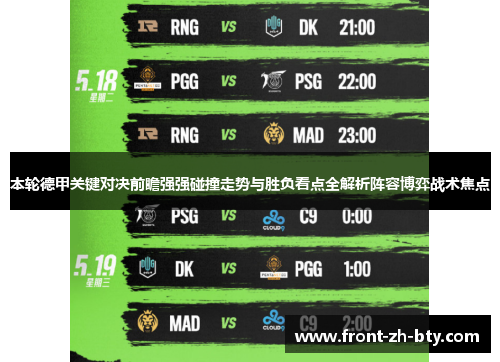 本轮德甲关键对决前瞻强强碰撞走势与胜负看点全解析阵容博弈战术焦点 本轮德甲关键对决前瞻强强碰撞走势与胜负看点全解析阵容博弈战术焦点
